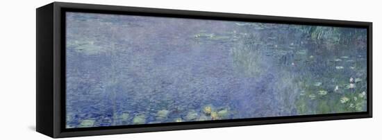 Left Centre Piece of the Large Water Lily Painting in the Musée De L'Orangerie-Claude Monet-Framed Stretched Canvas