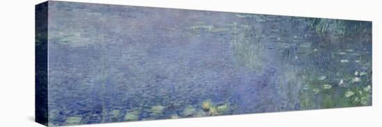 Left Centre Piece of the Large Water Lily Painting in the Musée De L'Orangerie-Claude Monet-Stretched Canvas