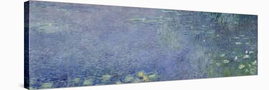 Left Centre Piece of the Large Water Lily Painting in the Musée De L'Orangerie-Claude Monet-Stretched Canvas