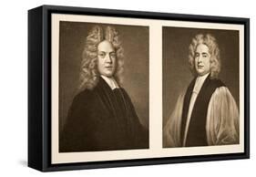 Left: Henry Sacheverell D.D. Right: Francis Atterbury, Bishop of Rochester, Pub. 1902 (Collotype)-Godfrey Kneller-Framed Stretched Canvas
