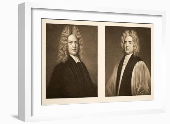 Left: Henry Sacheverell D.D. Right: Francis Atterbury, Bishop of Rochester, Pub. 1902 (Collotype)-Godfrey Kneller-Framed Giclee Print