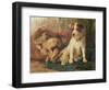 Left in Charge - a Fox Terrier with Game-Philip Eustace Stretton-Framed Giclee Print