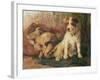 Left in Charge - a Fox Terrier with Game-Philip Eustace Stretton-Framed Giclee Print