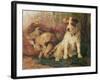 Left in Charge - a Fox Terrier with Game-Philip Eustace Stretton-Framed Giclee Print