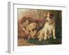 Left in Charge - a Fox Terrier with Game-Philip Eustace Stretton-Framed Giclee Print