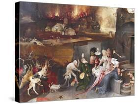 Left Panel of Temptation of St Anthony Triptych-Hieronymus Bosch-Stretched Canvas