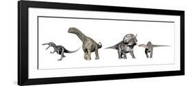 Left to Right: Suchomimus, Argentinosaurus, Zuniceratops, Dicraeosaurus-null-Framed Premium Giclee Print