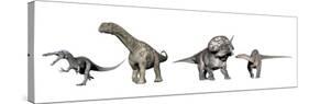 Left to Right: Suchomimus, Argentinosaurus, Zuniceratops, Dicraeosaurus-null-Stretched Canvas