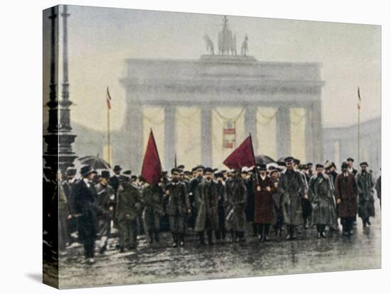 Left Wing Demonstrations That Lead to Ebert Forming the Weimar Republic-null-Stretched Canvas