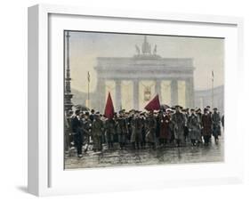 Left Wing Demonstrations That Lead to Ebert Forming the Weimar Republic-null-Framed Photographic Print