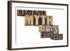 Legend, Myth, Story, Fairy Tale - Isolated Word Abstract in Vintage Letterpress Wood Type Printing-PixelsAway-Framed Photographic Print