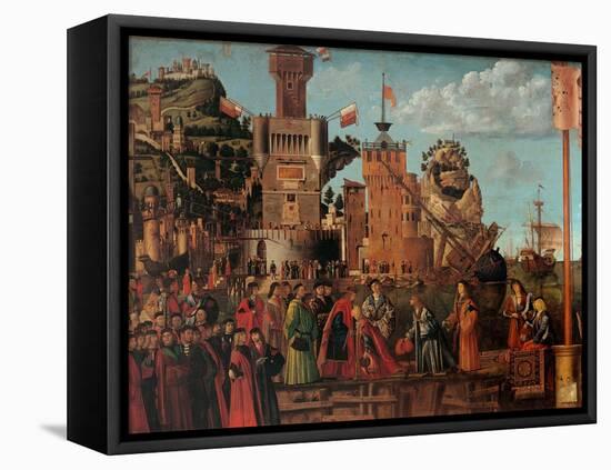 Legend of St. Ursula. Meeting and Departure of the Betrothed-Vittore Carpaccio-Framed Stretched Canvas