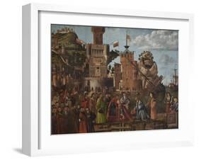 Legend of St Ursula, Meeting and Departure of the Betrothed-Vittore Carpaccio-Framed Giclee Print