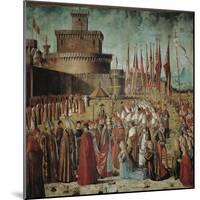 Legend of St Ursula. the Pilgrims Meet the Pope Under the Walls of Rome-Vittore Carpaccio-Mounted Giclee Print