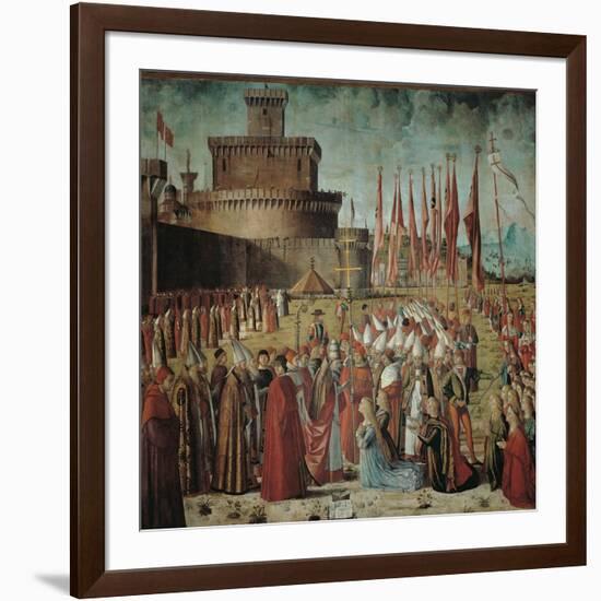 Legend of St Ursula. the Pilgrims Meet the Pope Under the Walls of Rome-Vittore Carpaccio-Framed Giclee Print