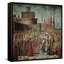 Legend of St Ursula. the Pilgrims Meet the Pope Under the Walls of Rome-Vittore Carpaccio-Framed Stretched Canvas