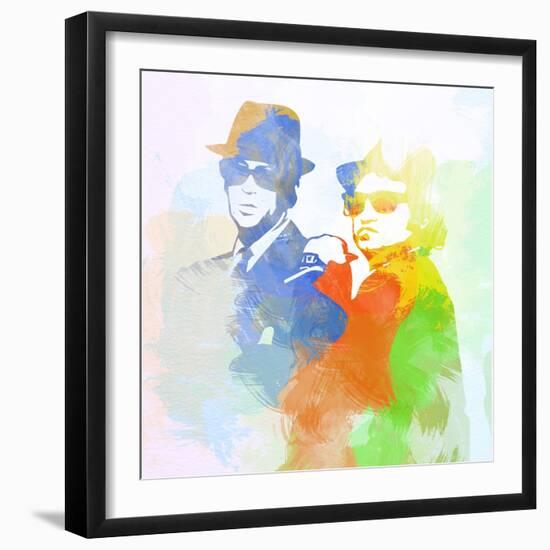 Legendary Blues Brothers Watercolor-Olivia Morgan-Framed Art Print