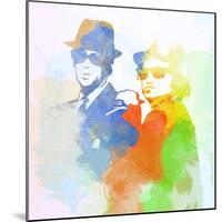 Legendary Blues Brothers Watercolor-Olivia Morgan-Mounted Art Print