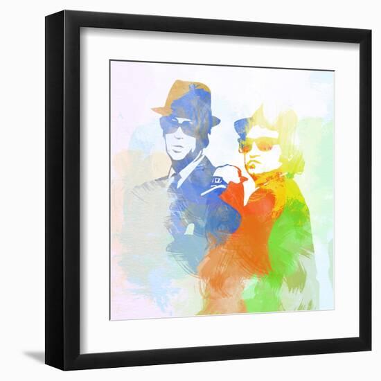 Legendary Blues Brothers Watercolor-Olivia Morgan-Framed Art Print