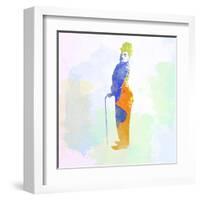 Legendary Chaplin Watercolor-Olivia Morgan-Framed Art Print