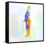 Legendary Chaplin Watercolor-Olivia Morgan-Framed Stretched Canvas