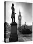 Legendary Clock Tower Big Ben Framed by Statues of Lord Palmerston and Jan Smuts-Alfred Eisenstaedt-Stretched Canvas