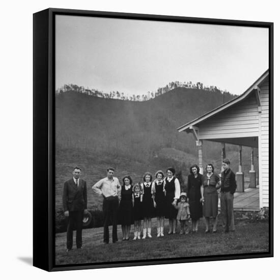 Legendary Country Western Music Carter Family: A.P. and Ezra with Family-Eric Schaal-Framed Stretched Canvas