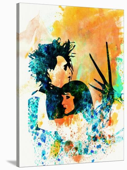 Legendary Edward Scissorhands Watercolor-Olivia Morgan-Stretched Canvas