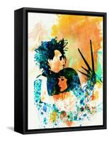 Legendary Edward Scissorhands Watercolor-Olivia Morgan-Framed Stretched Canvas