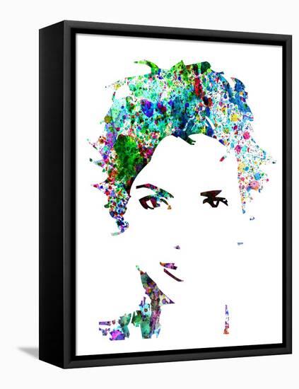Legendary Halle Berry Watercolor-Olivia Morgan-Framed Stretched Canvas