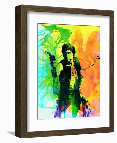 Legendary Han Solo Watercolor-Olivia Morgan-Framed Art Print