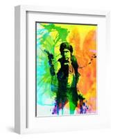 Legendary Han Solo Watercolor-Olivia Morgan-Framed Art Print