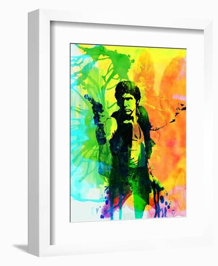 Legendary Han Solo Watercolor-Olivia Morgan-Framed Art Print