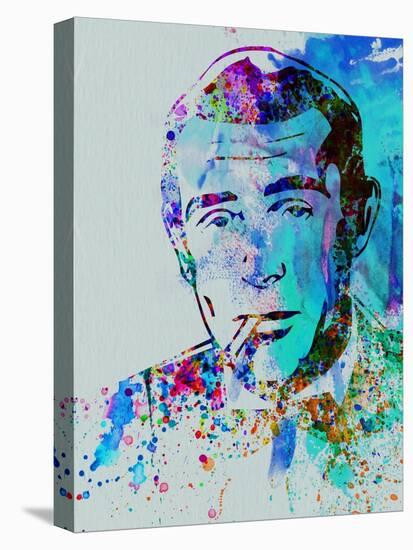 Legendary Humphrey Bogart Watercolor-Olivia Morgan-Stretched Canvas