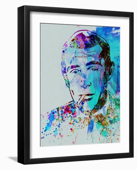 Legendary Humphrey Bogart Watercolor-Olivia Morgan-Framed Art Print