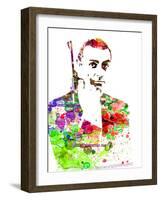 Legendary James Bond Watercolor-Olivia Morgan-Framed Art Print