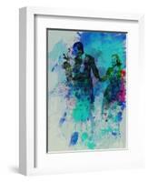 Legendary James Steward Watercolor-Olivia Morgan-Framed Art Print