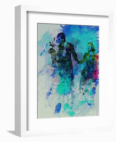 Legendary James Steward Watercolor-Olivia Morgan-Framed Art Print