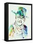 Legendary John Wayne Watercolor-Olivia Morgan-Framed Stretched Canvas
