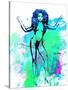 Legendary Lil Kim Watercolor-Olivia Morgan-Stretched Canvas