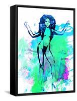 Legendary Lil Kim Watercolor-Olivia Morgan-Framed Stretched Canvas