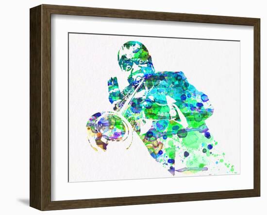 Legendary Louis Armstrong Watercolor-Olivia Morgan-Framed Art Print