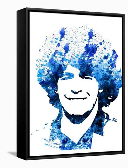 Legendary Maradona Watercolor-Olivia Morgan-Framed Stretched Canvas