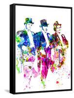 Legendary Three Stooges Watercolor I-Olivia Morgan-Framed Stretched Canvas