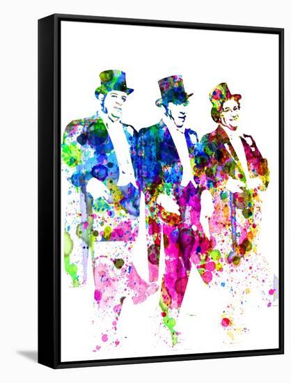 Legendary Three Stooges Watercolor I-Olivia Morgan-Framed Stretched Canvas