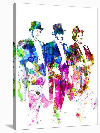 Legendary Three Stooges Watercolor I-Olivia Morgan-Stretched Canvas