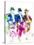 Legendary Three Stooges Watercolor I-Olivia Morgan-Stretched Canvas