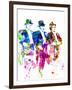 Legendary Three Stooges Watercolor I-Olivia Morgan-Framed Art Print