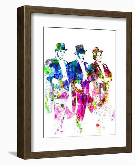 Legendary Three Stooges Watercolor I-Olivia Morgan-Framed Art Print