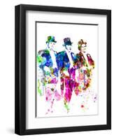 Legendary Three Stooges Watercolor I-Olivia Morgan-Framed Art Print